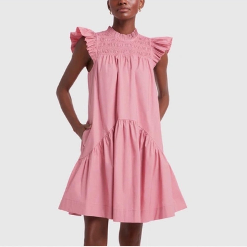 Chic Pink Ruffled Mini Dress